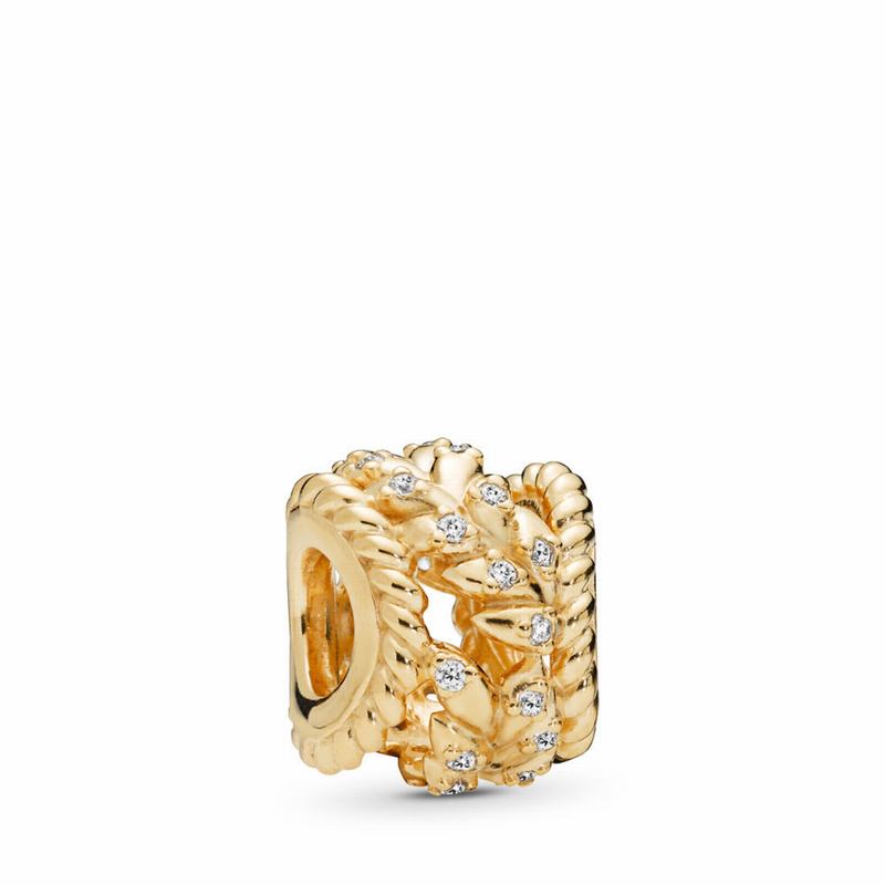 Pandora Australia Shine™ Dazzling Grain Swirls Charm - 18ct Gold Plated | OKRBAI837